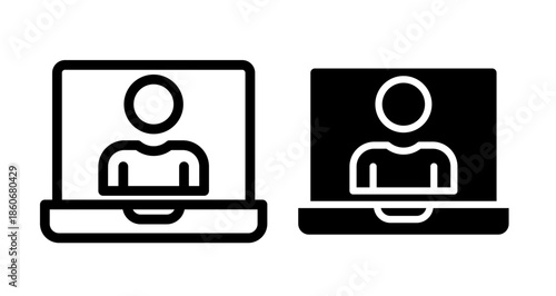 Online consulting Icon collection in filled and stroke style.