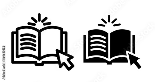 Online library Icon collection in filled and stroke style.