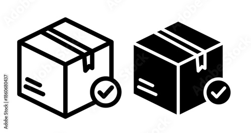 Order receive Icon collection in filled and stroke style.