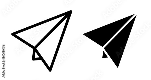 Paper plane Icon collection in filled and stroke style.