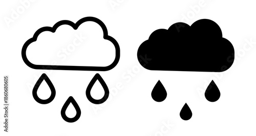 Rainfall Icon collection in filled and stroke style.