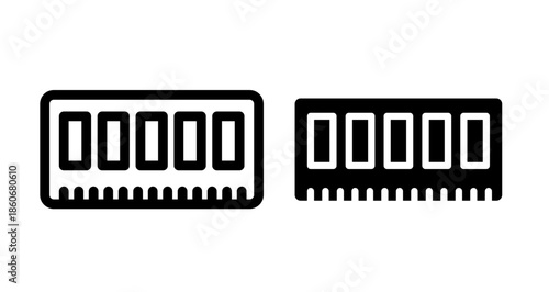 RAM memory Icon collection in filled and stroke style.
