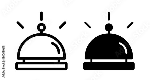 Reception bell Icon collection in filled and stroke style.