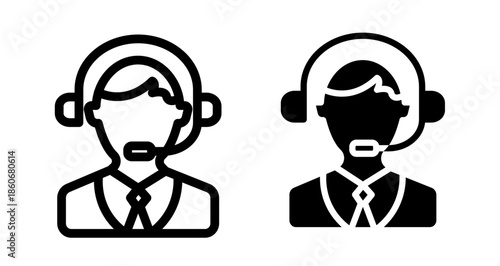 Remote support Icon collection in filled and stroke style.