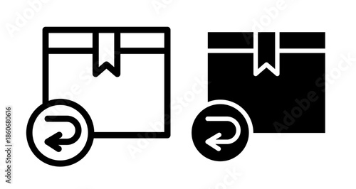 Return purchase Icon collection in filled and stroke style.