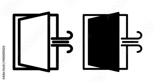 Room ventilation Icon collection in filled and stroke style.