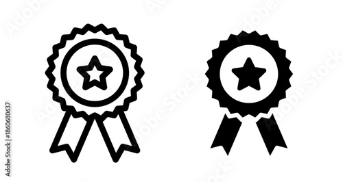 Rosette Icon collection in filled and stroke style.