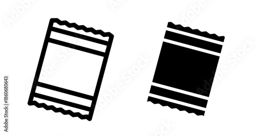 Sachet Icon collection in filled and stroke style.