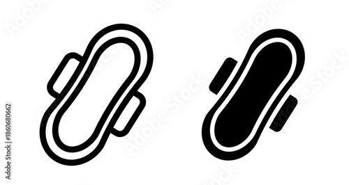 Sanitary pad Icon collection in filled and stroke style.