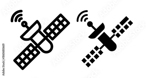Satellite Icon collection in filled and stroke style.