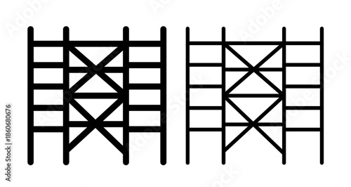 Scaffolding Icon collection in filled and stroke style.