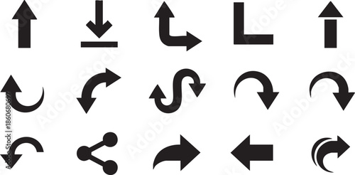 Collection of various arrow icons and symbols