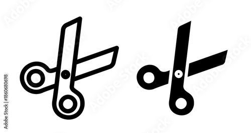 Scissor Icon collection in filled and stroke style.