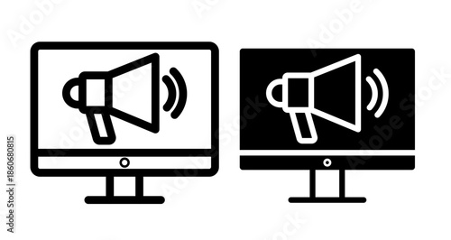 Social media marketing Icon collection in filled and stroke style.