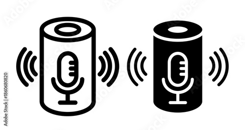 Smart assistant Icon collection in filled and stroke style.