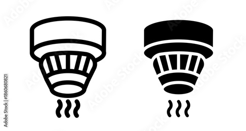 Smoke alarm Icon collection in filled and stroke style.