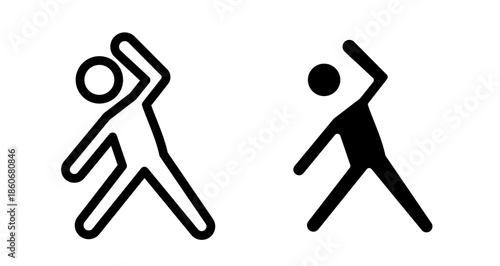 Stretching Icon collection in filled and stroke style.