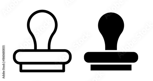 Stamp Icon collection in filled and stroke style.