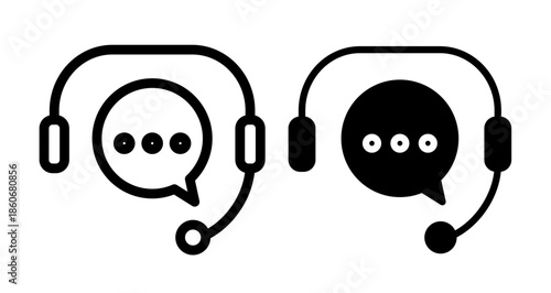 Support service Icon collection in filled and stroke style.