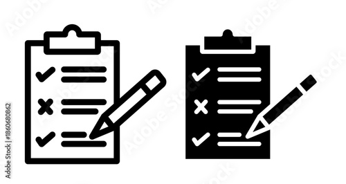 Survey Icon collection in filled and stroke style.