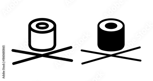 Sushi Icon collection in filled and stroke style.