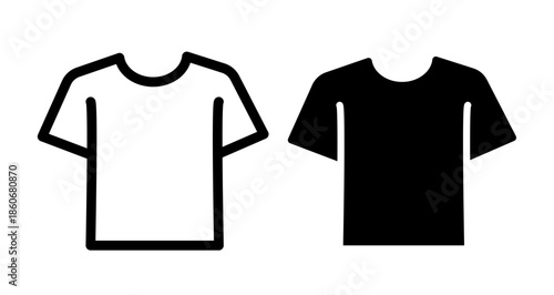 T shirt Icon collection in filled and stroke style.
