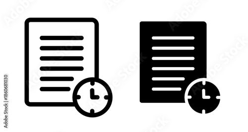 Waiting list Icon collection in filled and stroke style.