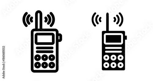 Walkie talkie Icon collection in filled and stroke style.