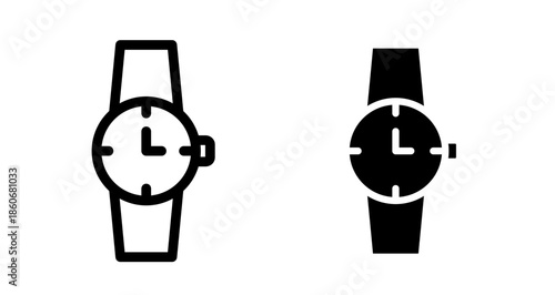 Watch Icon collection in filled and stroke style.