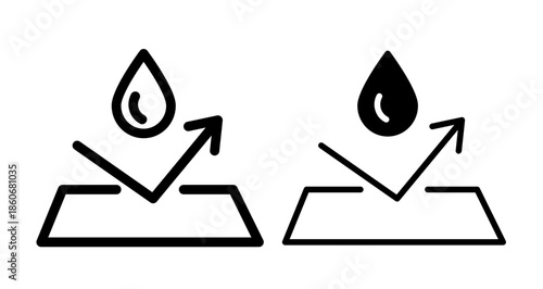 Water repellent surface Icon collection in filled and stroke style.