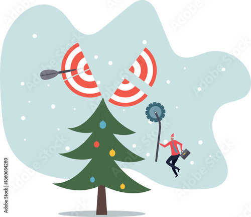 Break down big goal into small achievable goals,business concept.flat character.about a man and his life.