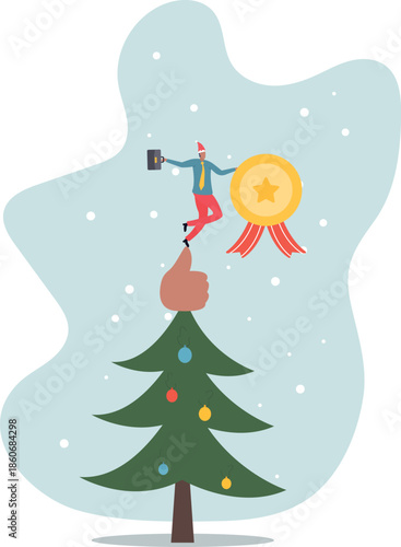 Employee of the month, great manager or success staff winning award,business concept.flat character.about a man and his life.