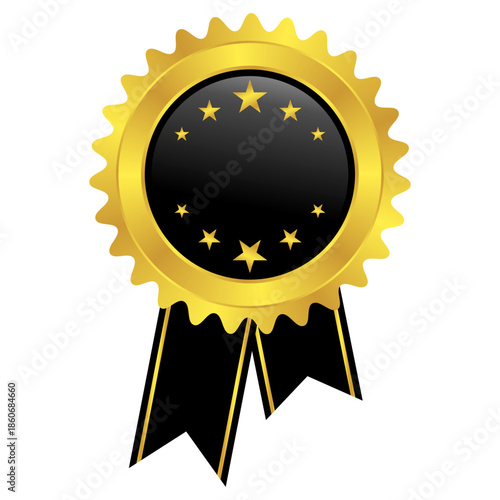 Gold Seal of Excellence & Achievement Award Badge | A versatile, high-quality vector graphic representing superior quality, achievement, excellence, and guaranteed trust, perfect for branding