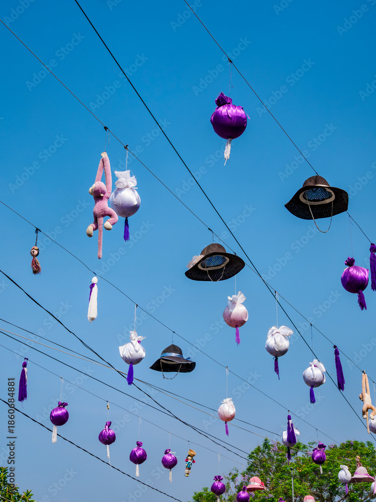 Fototapeta premium Street decorations in Panajachel, Solola Department, Guatemala