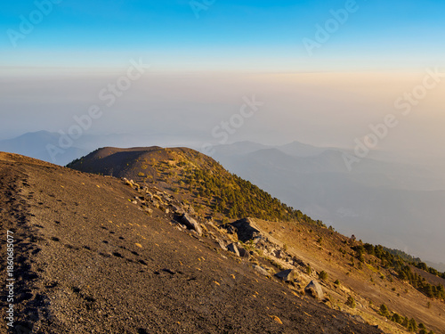 Acatenango at sunrise, borders of Chimaltenango, Escuintla and Sacatepequez departments, Guatemala