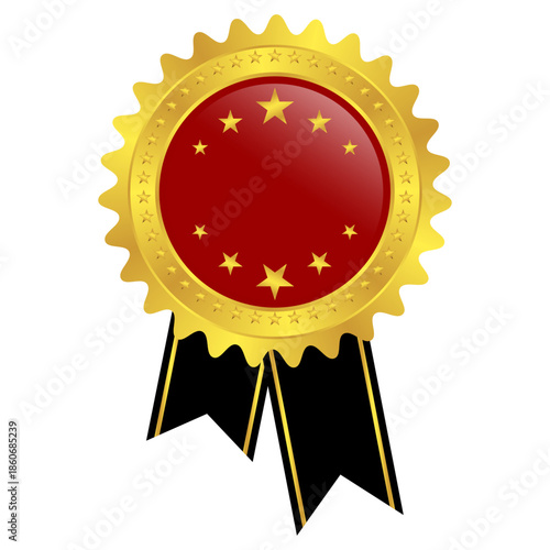 Gold Seal of Excellence & Achievement Award Badge | A versatile, high-quality vector graphic representing superior quality, achievement, excellence, and guaranteed trust, perfect for branding