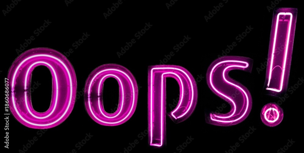 Fotografie Oops! pink neon lights