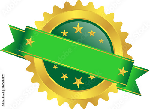 star label with ribbons