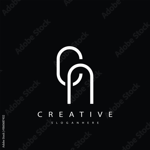 CN Abstract  Monogram Logo Design. This logo is designed with a combination of two line letters C and N 