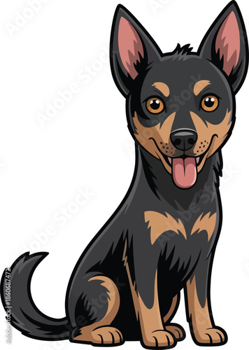  Cute cartoon a illustrator vector kelpie