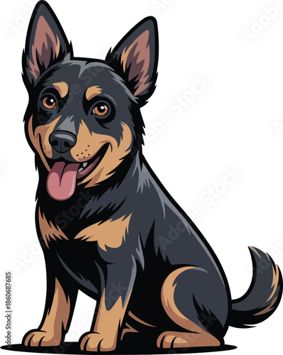  Cute cartoon a illustrator vector kelpie