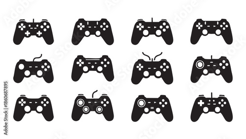 Collection of Various Gaming Controllers for Video Games