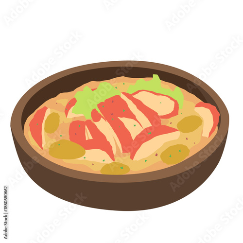 Delicious pork opor Indonesian curry vector