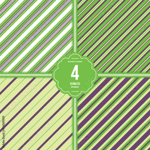 Seamless Diagonal Stripe Pattern in Bitter Dandelion and White Fabric Design