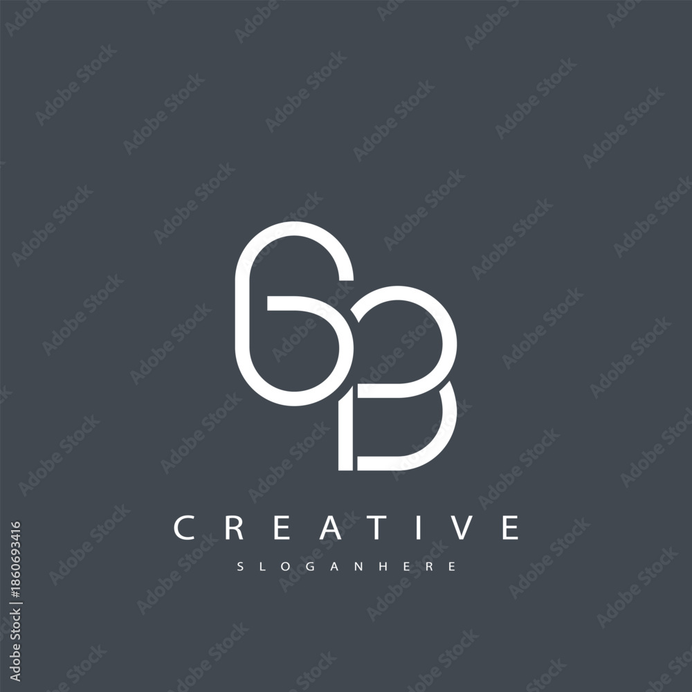 Fototapeta premium GB Abstract Monogram Logo Design. This logo is designed with a combination of two line letters G and B 
