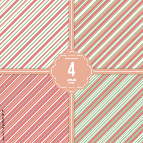 Printable Diagonal Lines in Sugar Poppy and Hush Puppy Seamless Pattern Vector