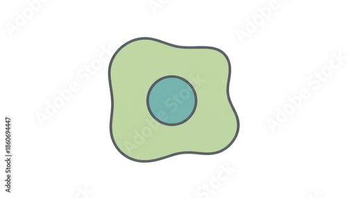 Cell structure and biology icon. Minimalist flat design vector illustration of a microscopic organism. Science and medical infographic element isolated on white background