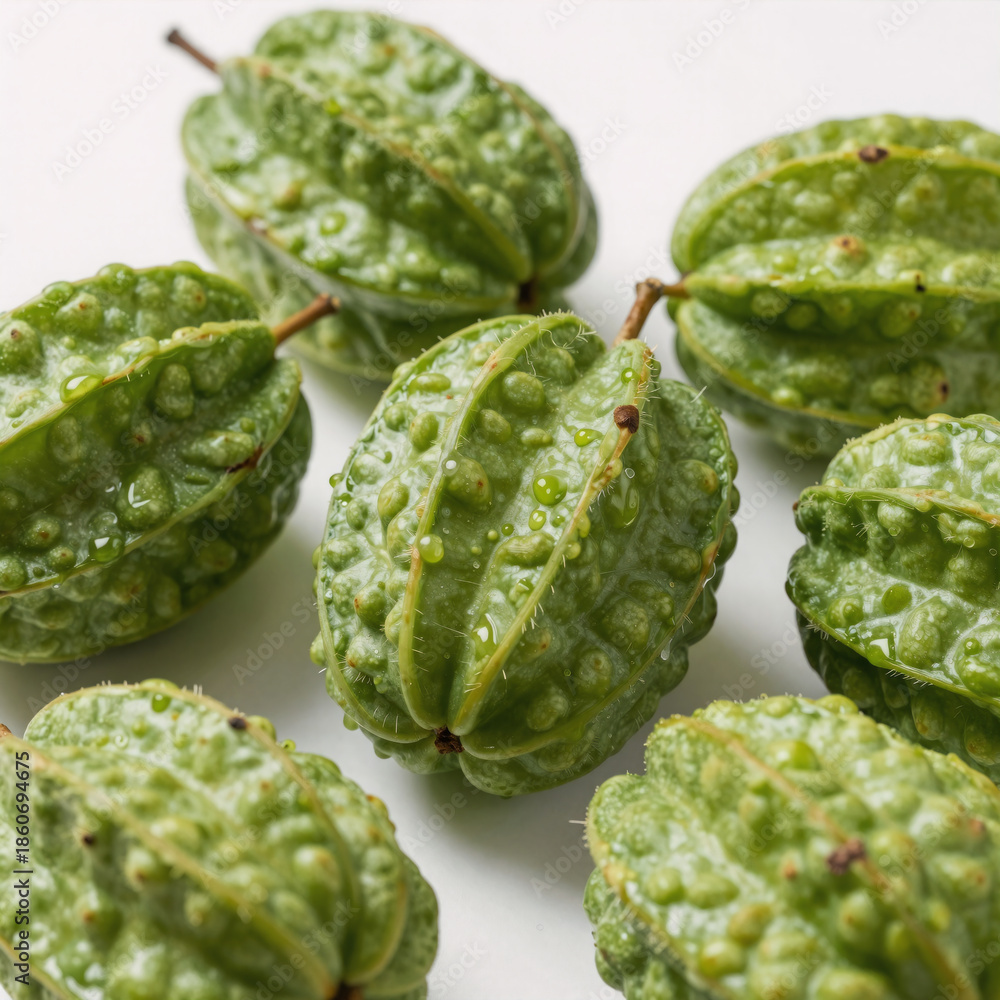Fototapeta premium Image of a still life featuring green brain-like fruit