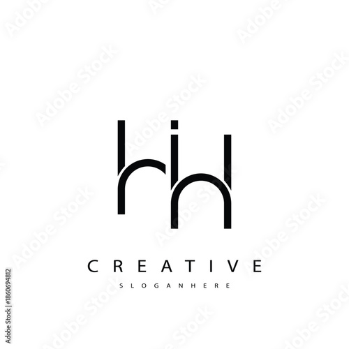 HH Abstract  Monogram Logo Design. This logo is designed with a combination of two line letters H and H 