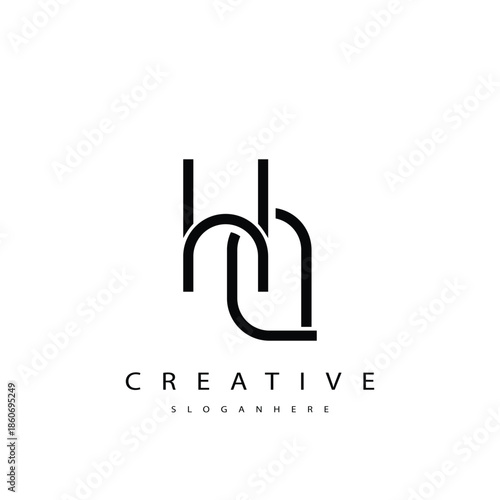 HQ Abstract  Monogram Logo Design. This logo is designed with a combination of two line letters H and Q 
